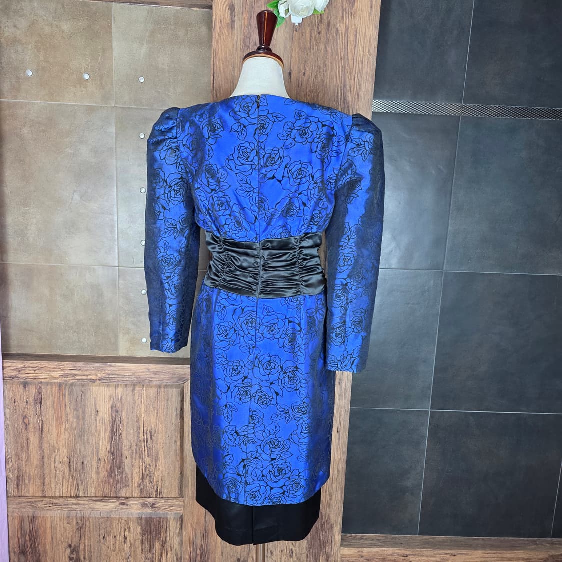 빈티지 로얄 블루 드레스 상품이미지5