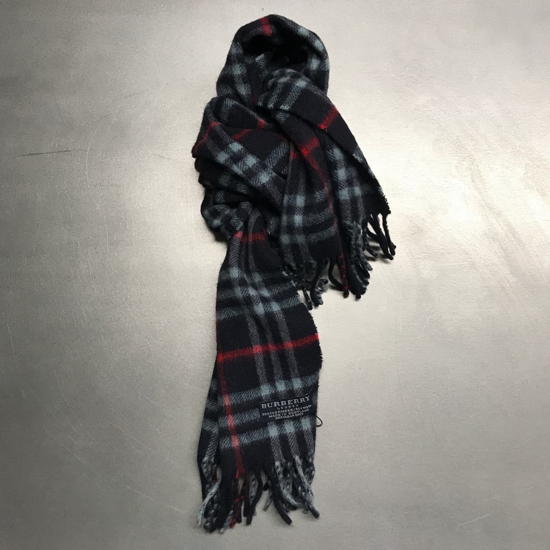 버버리 정품 캐시미어/울 머플러 네이비 상품이미지1