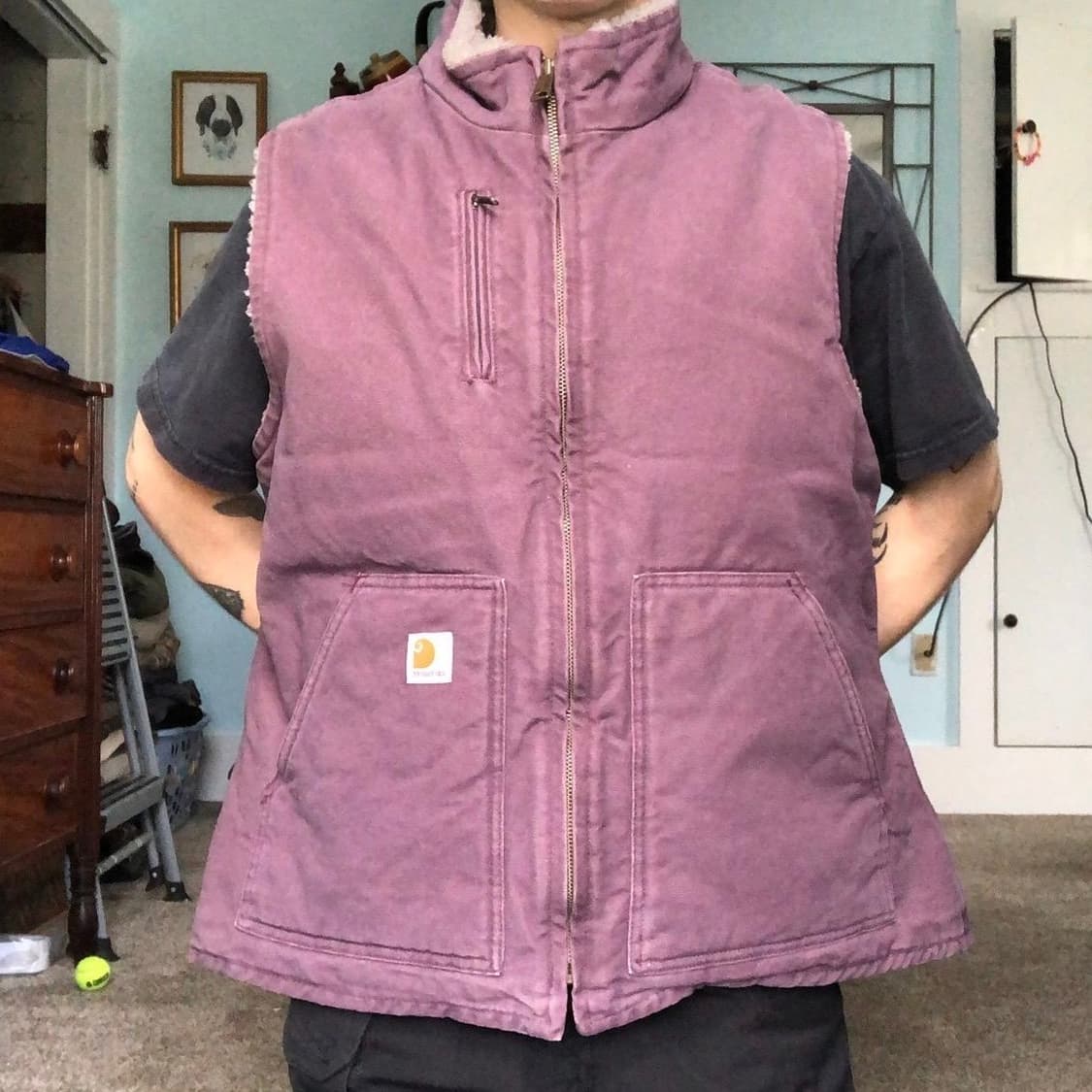 칼하트 덕 쉐르파 우먼 베스트 퍼플 자켓 L (100) 상품이미지7