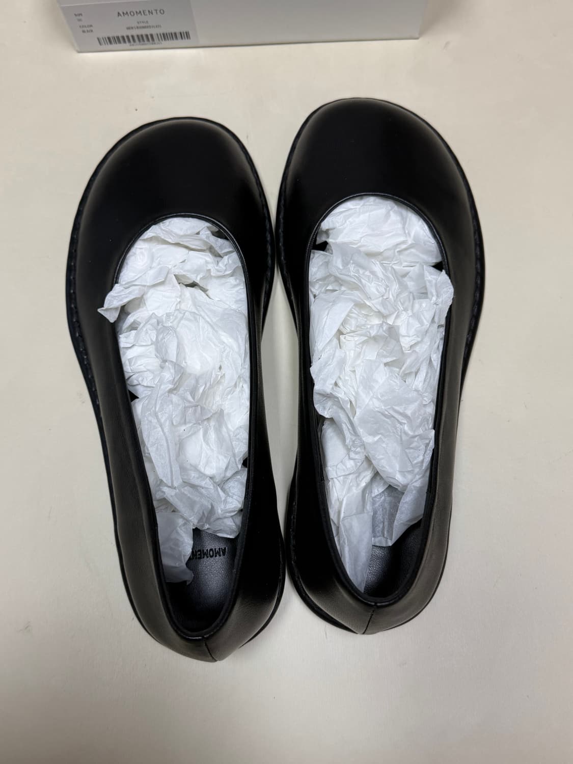 아모멘토 Men's Rounded Flats, Black Size 265 상품이미지6