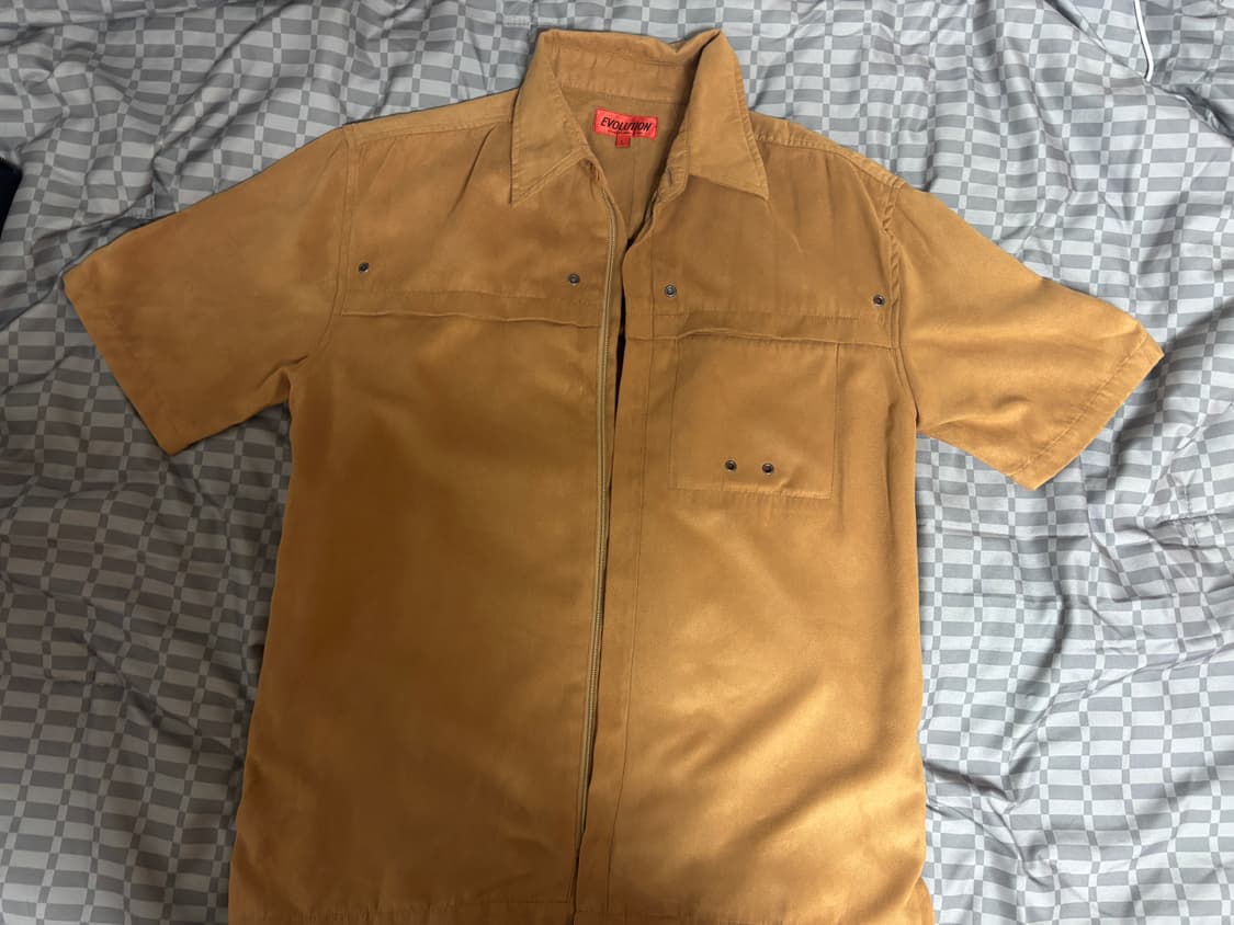 스웨이드 반팔 셔츠 상품이미지1