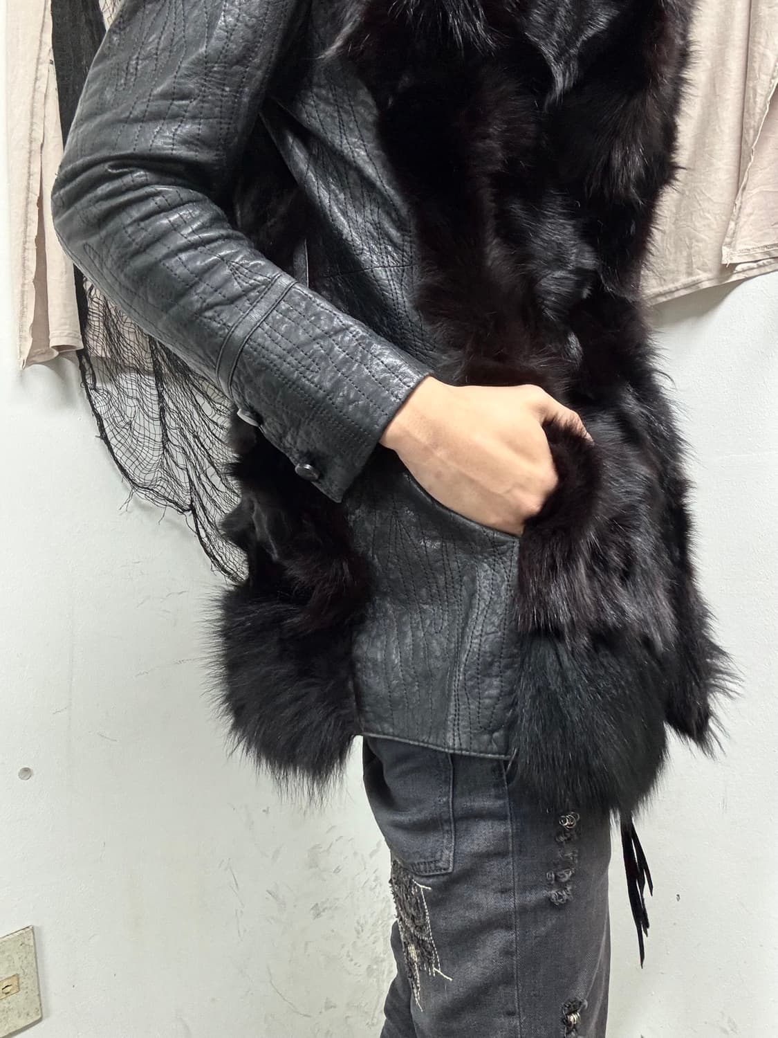 [VKEI] Fur Trimming SheepSkin Coat Jacke 상품이미지4