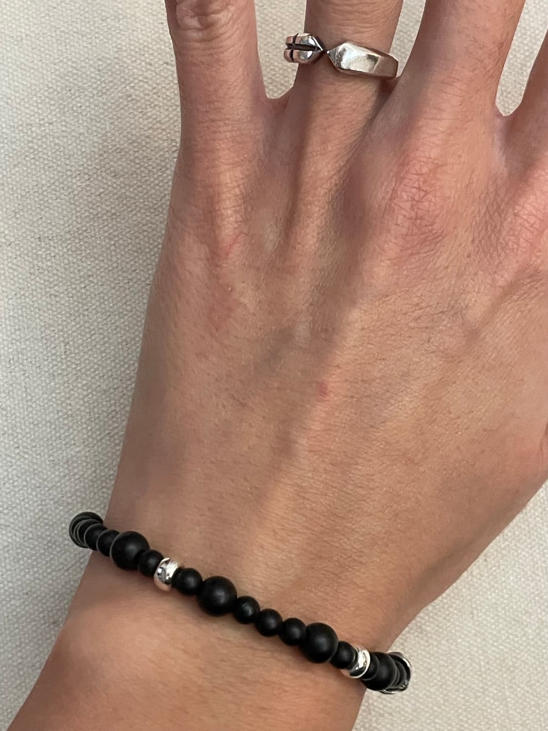 Silver925 & Matte Onyx Layer Bracelet 상품이미지4