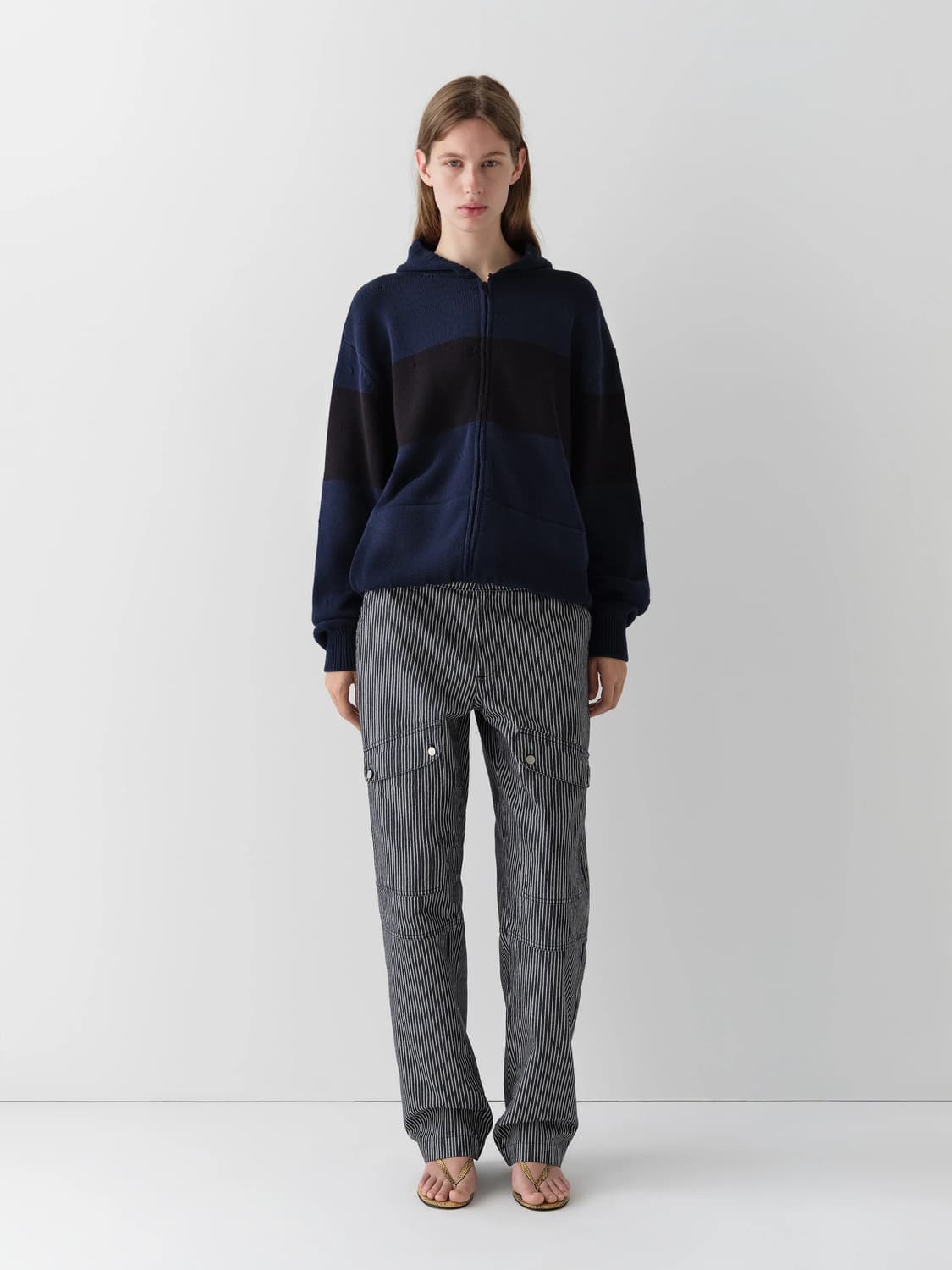 (S) 기마구아스 캡틴 니트 후드집업 / 네이비 블랙 상품이미지3