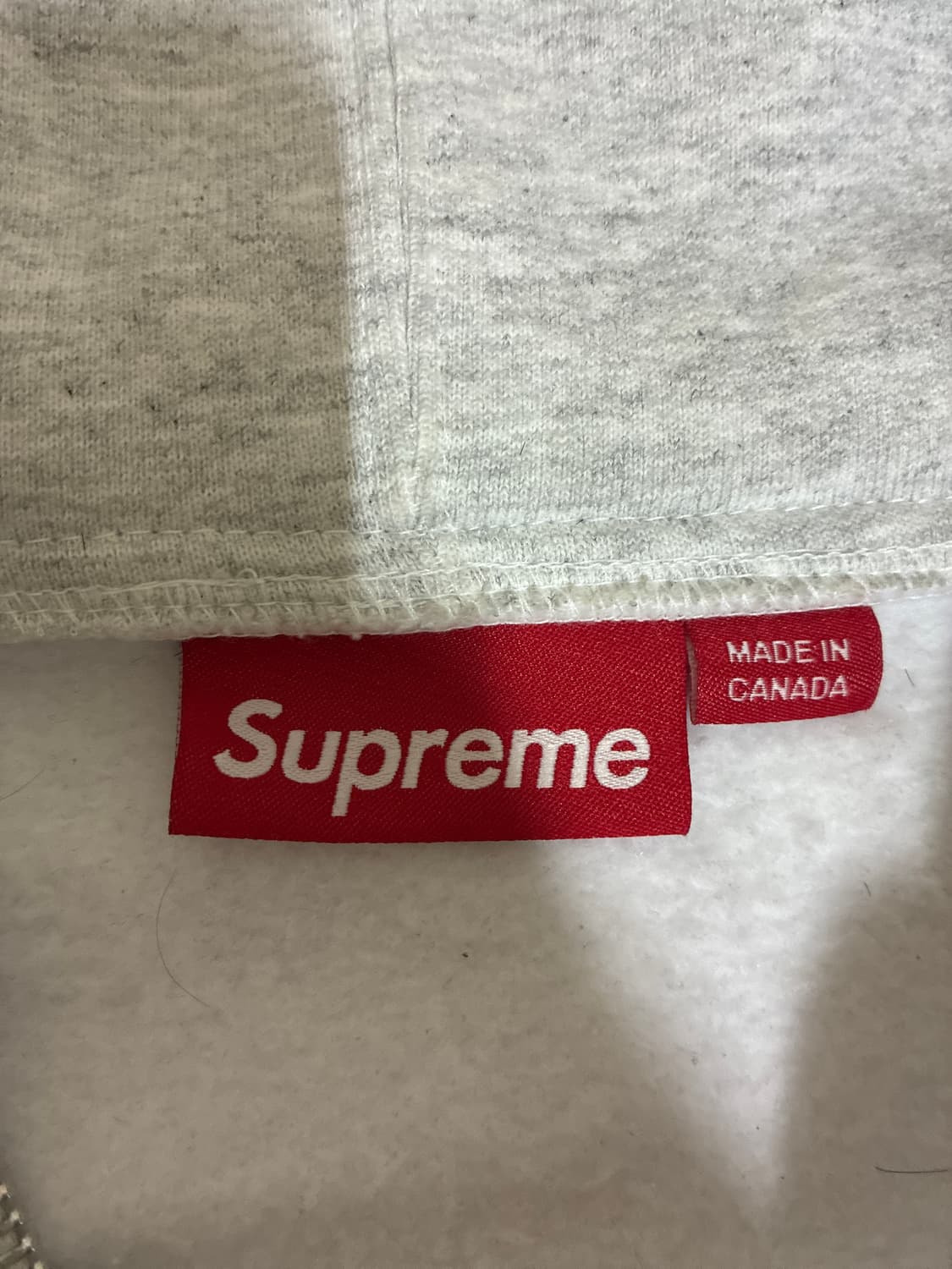 슈프림 스몰로고 후드집업 에쉬그레이 상품이미지3