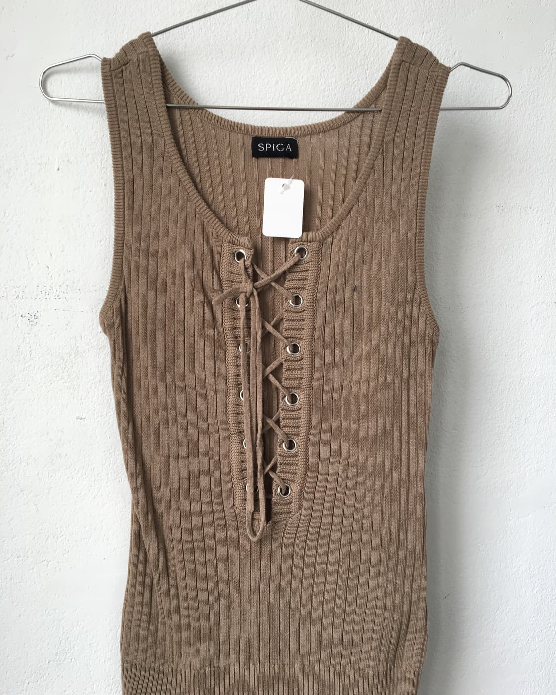 Lace up point ribbed sleeveelss 상품이미지4