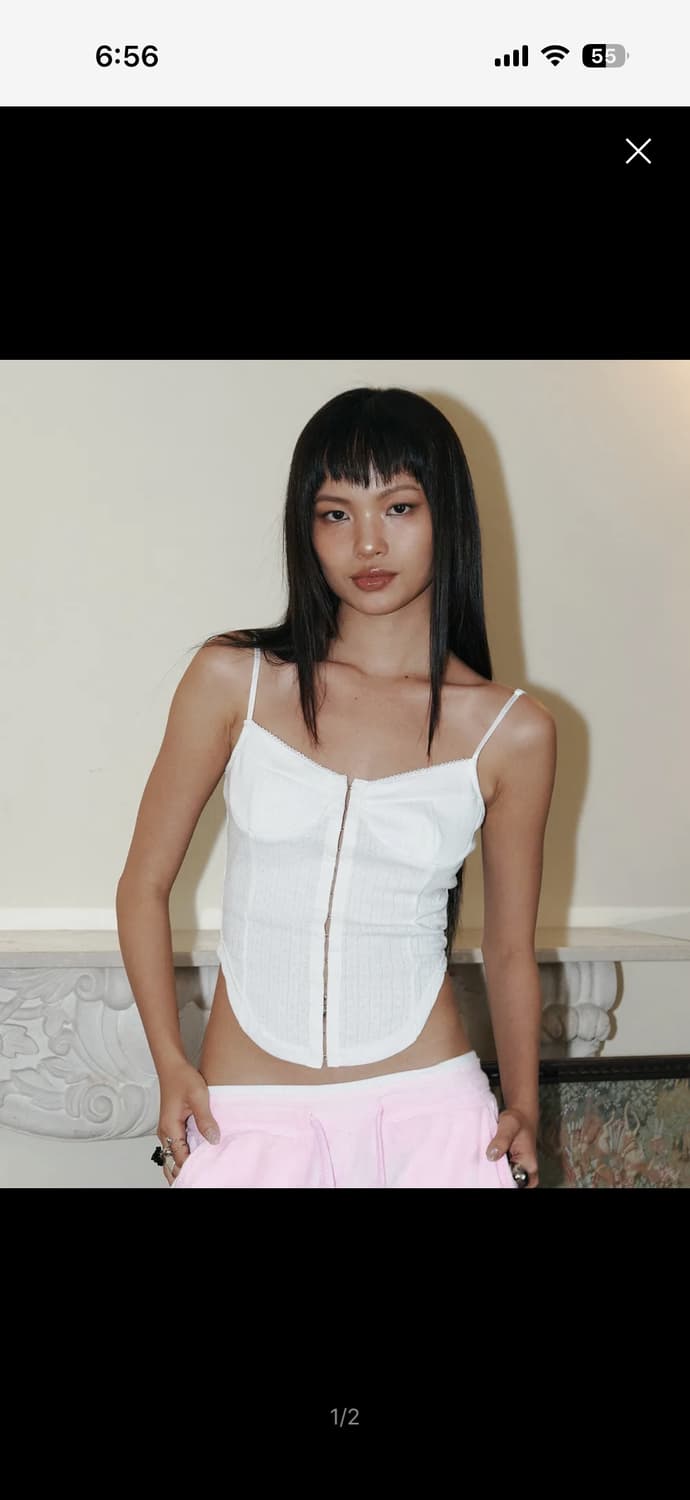 플리즈노팔로우 조안 슬리브리스 화이트 상품이미지1