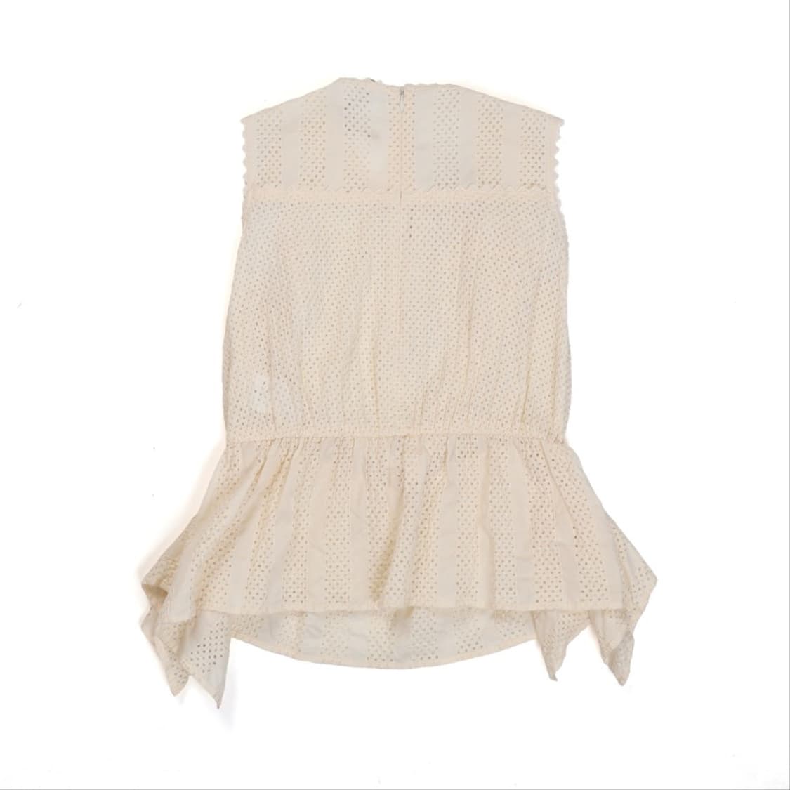 랑방 Lanvin Eyelet Lace Sleeveless Blouse 상품이미지4