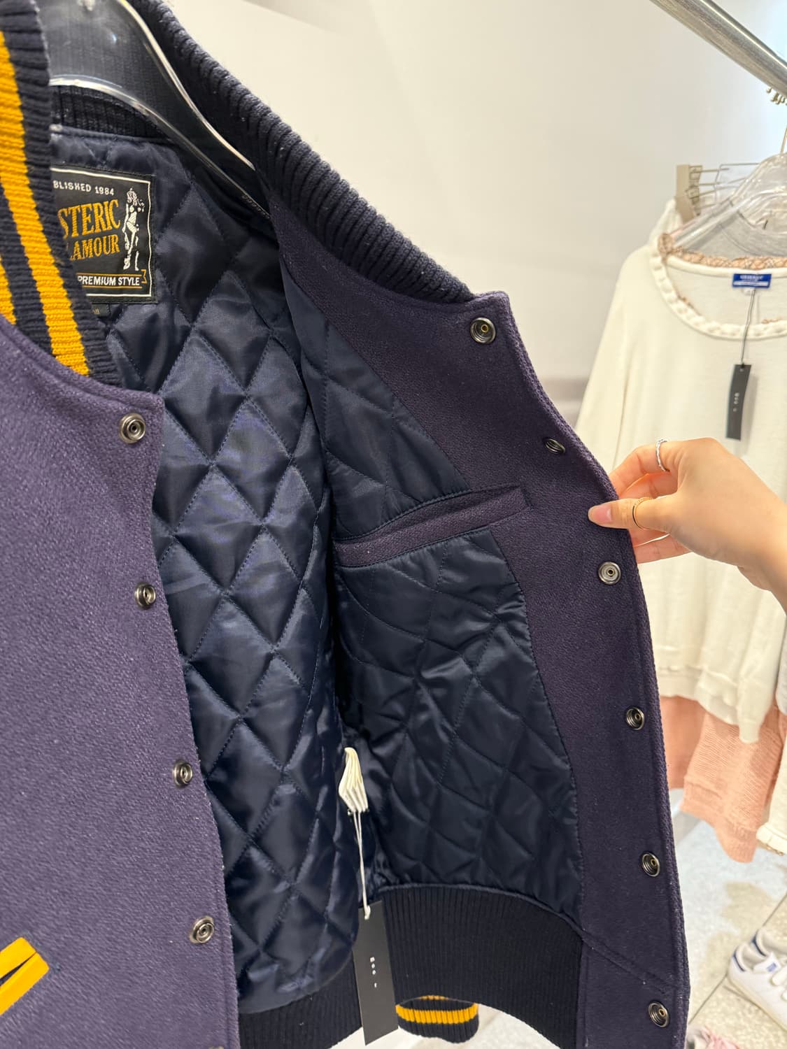 Hysterie glamour varsity jacket purple 상품이미지6