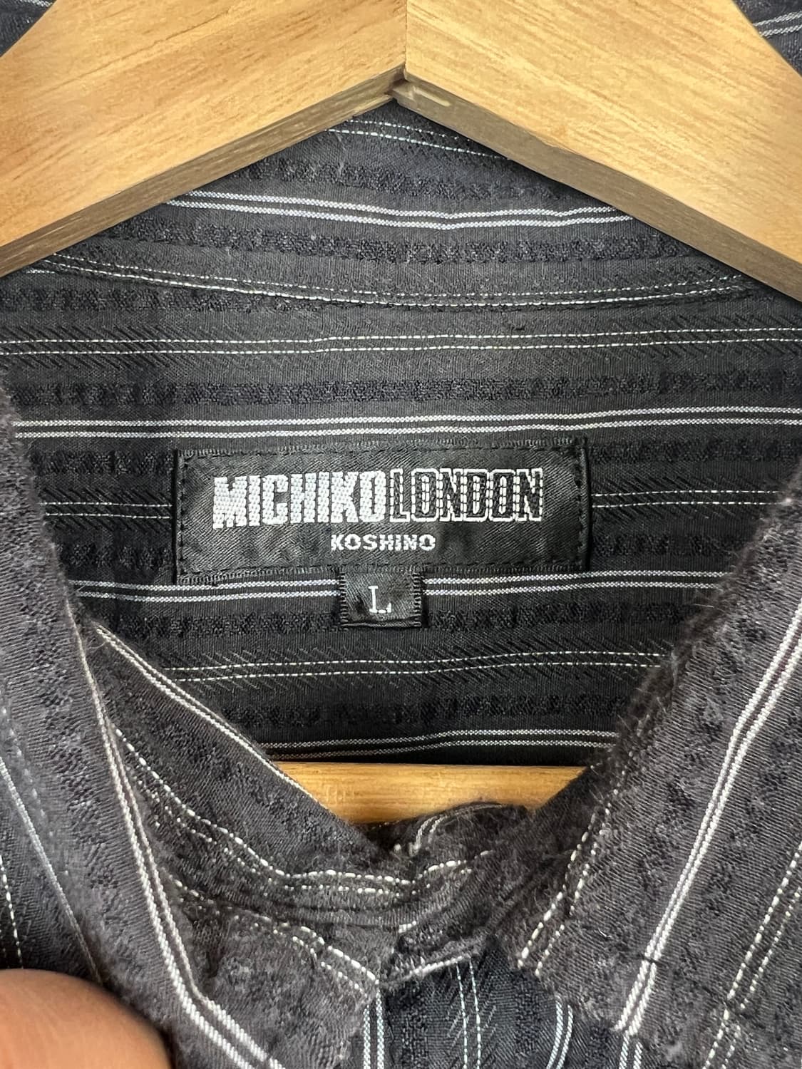 T166 미치코 런던 스트라이프 셔츠 L 상품이미지3