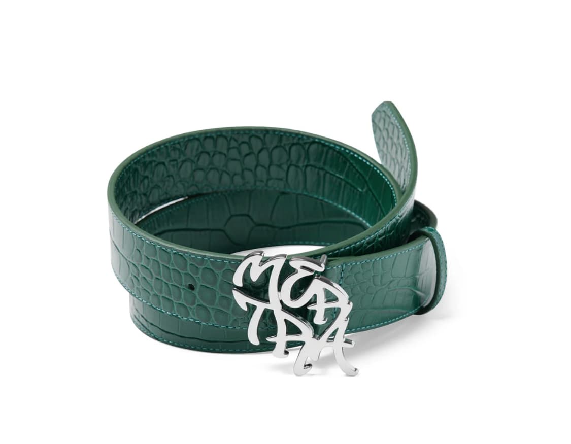 메르트라 악어 가죽 패턴 벨트 그린 상품이미지1
