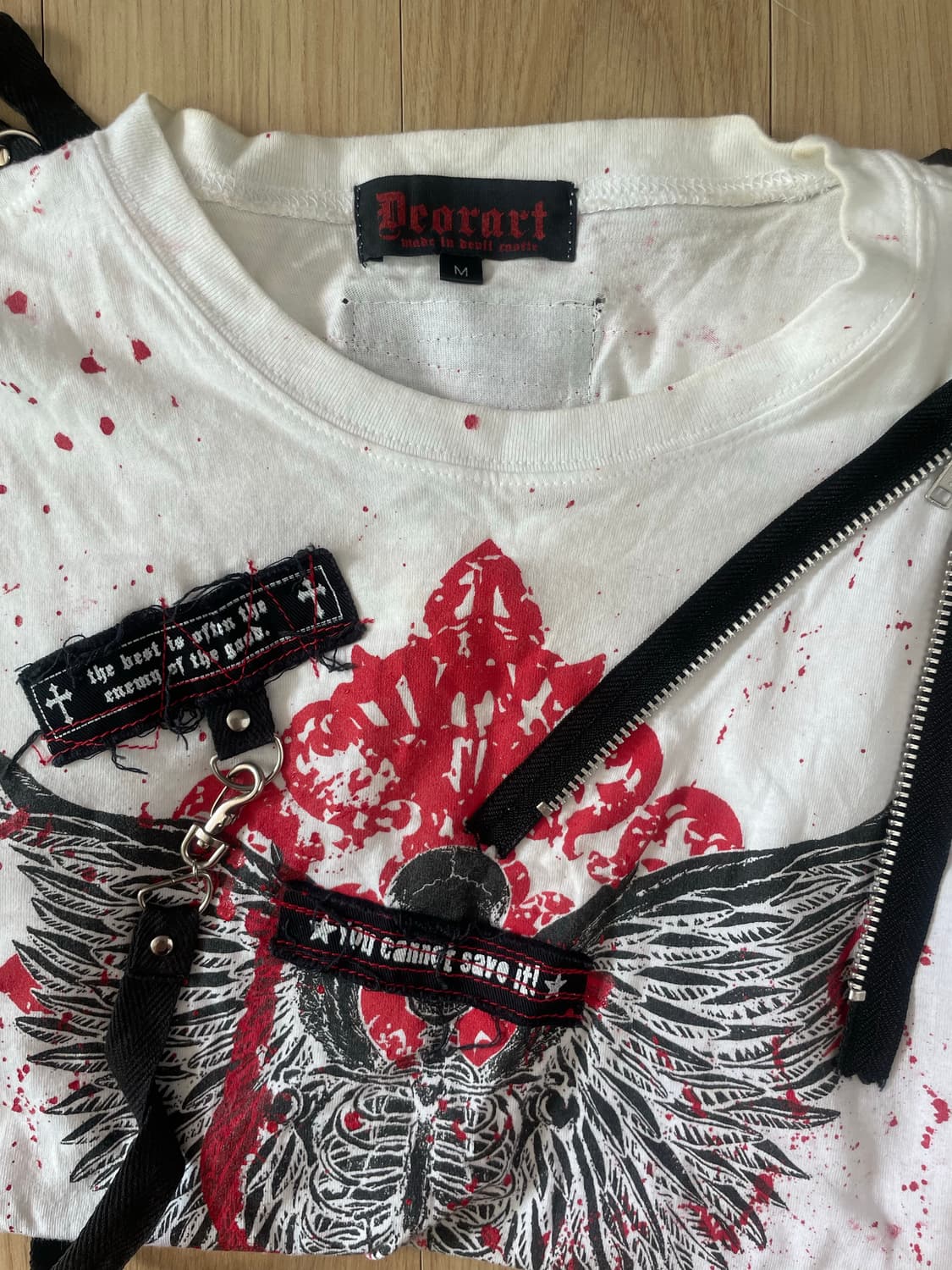 Deorart punk skull red painting shirt 상품이미지3