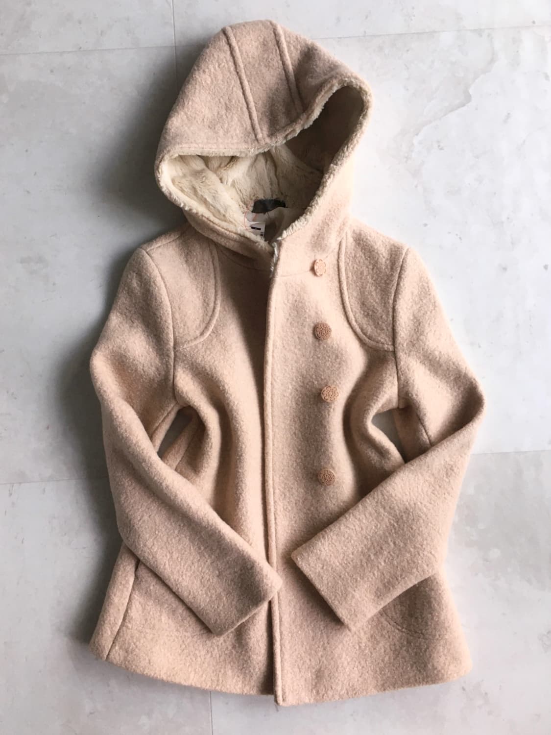 울 100% 빈티지 꽃단추 사토미 코트 상품이미지2