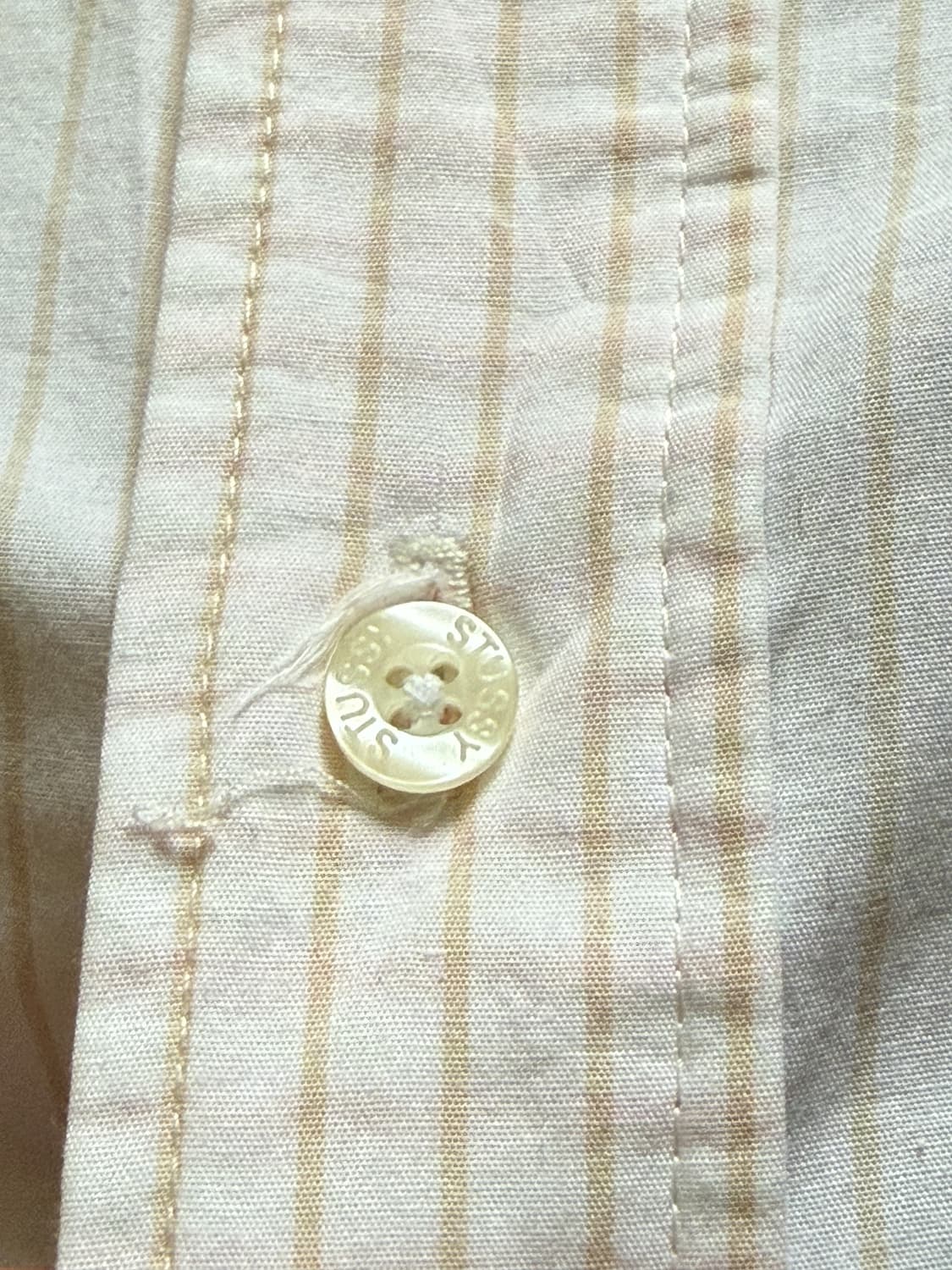 90s USA Stussy strip & check shirt  상품이미지7