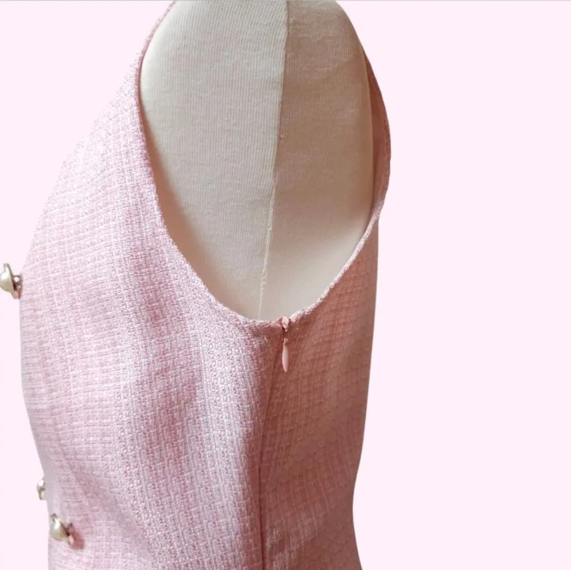 핑크 트위드 민소매 미니원피스 상품이미지4