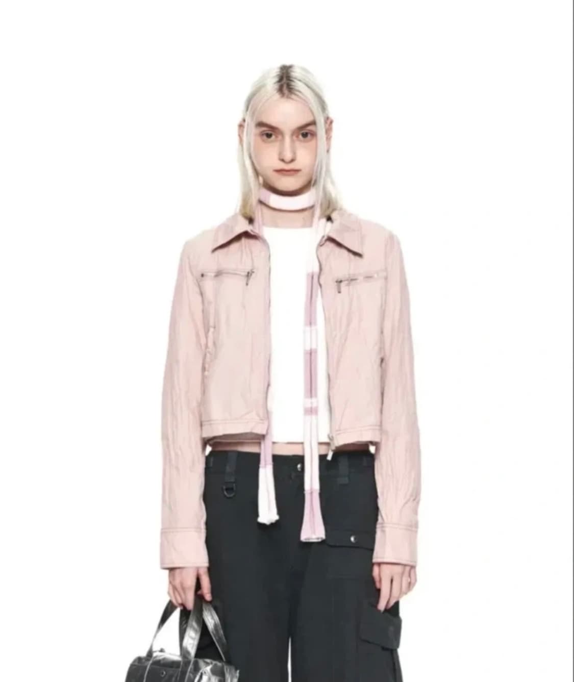 마뗑킴 matain kim 크링클 크롭 점퍼  상품이미지3