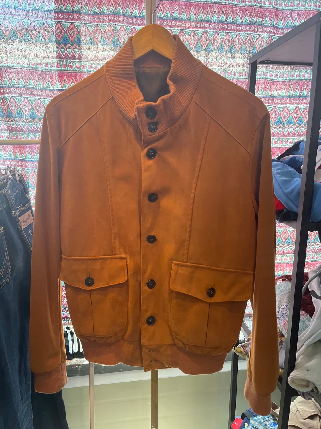 Vintage 80s-90s 봄버 스웨이드 가죽 자켓 상품이미지1