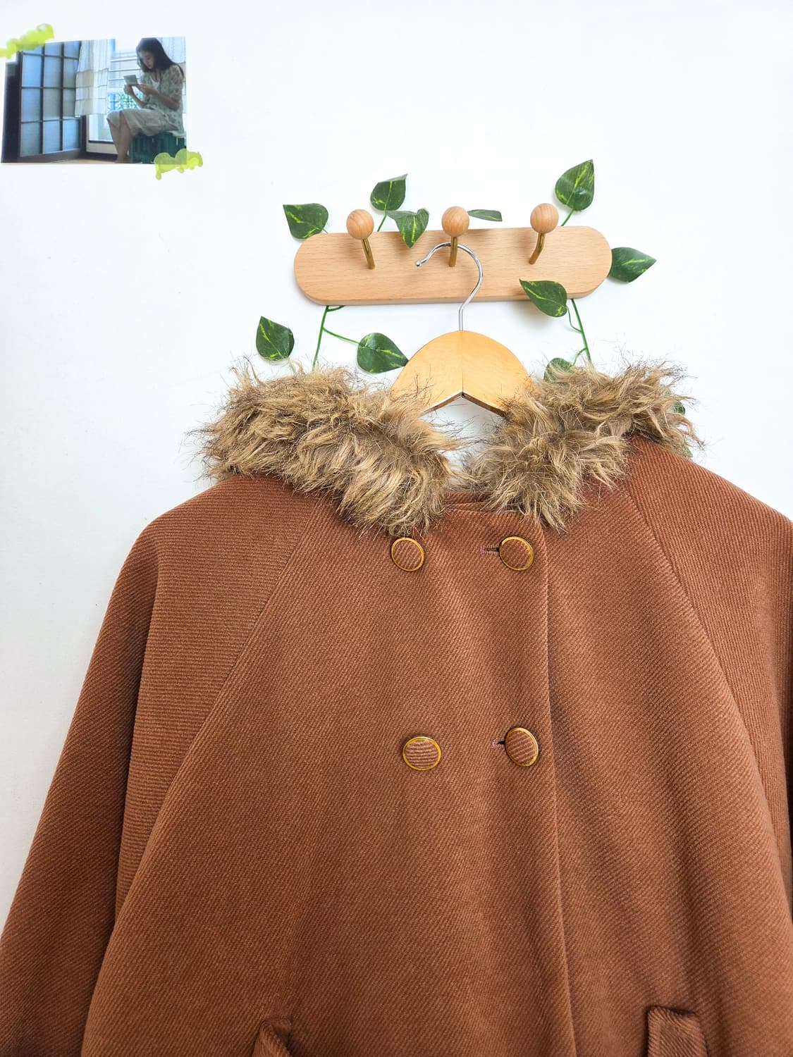 브라운 케이프 코트 상품이미지2