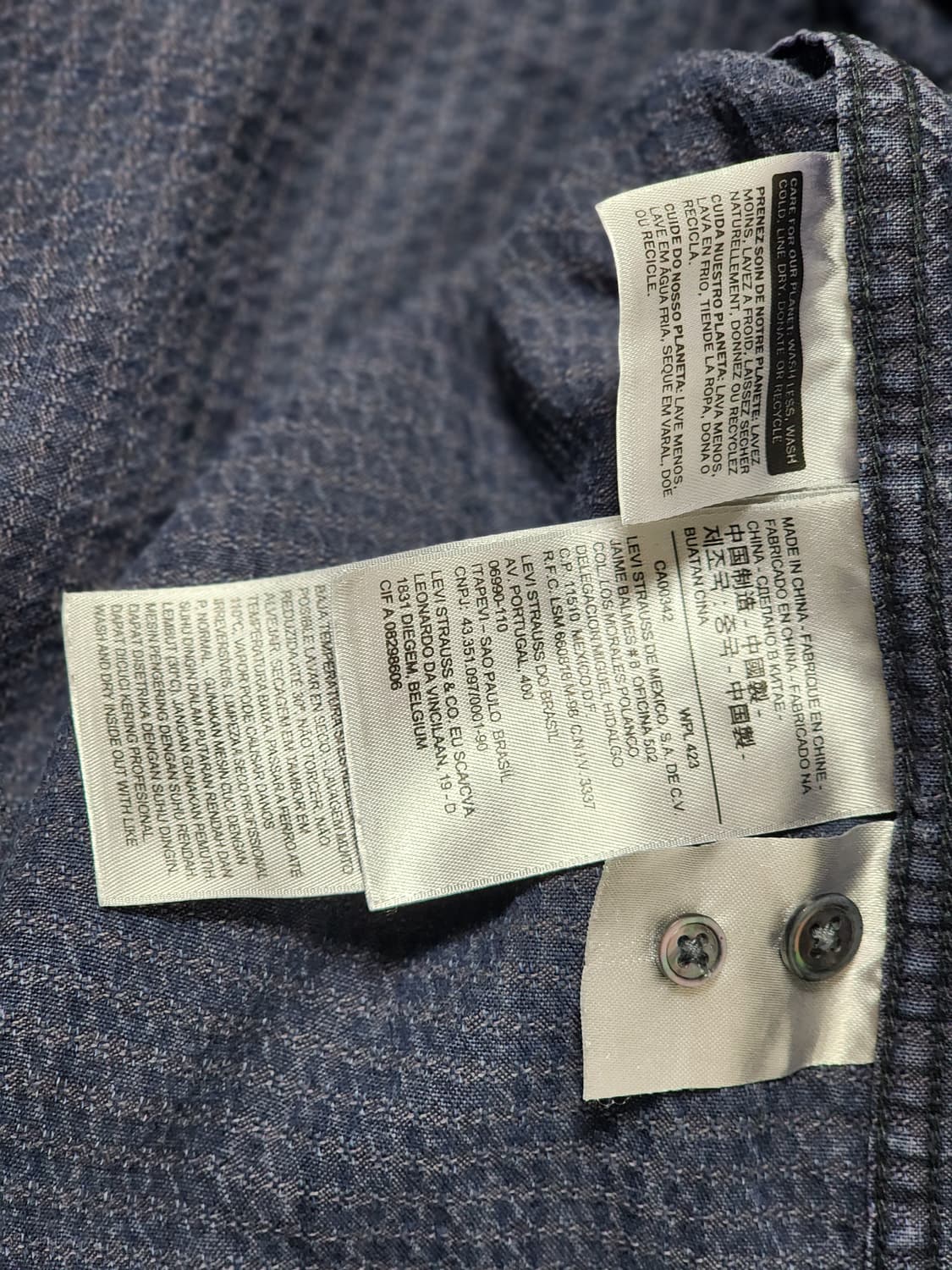 리바이스 Levis 네이비 남방 L 남성 셔츠 100 캐주얼 상품이미지5