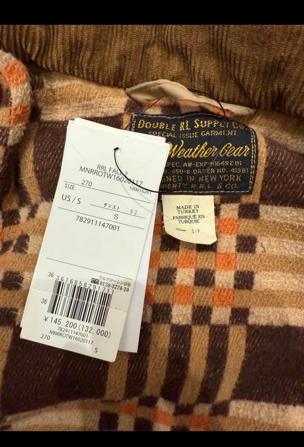 RRL 오일클로스 요크 패딩 S 판매 상품이미지4