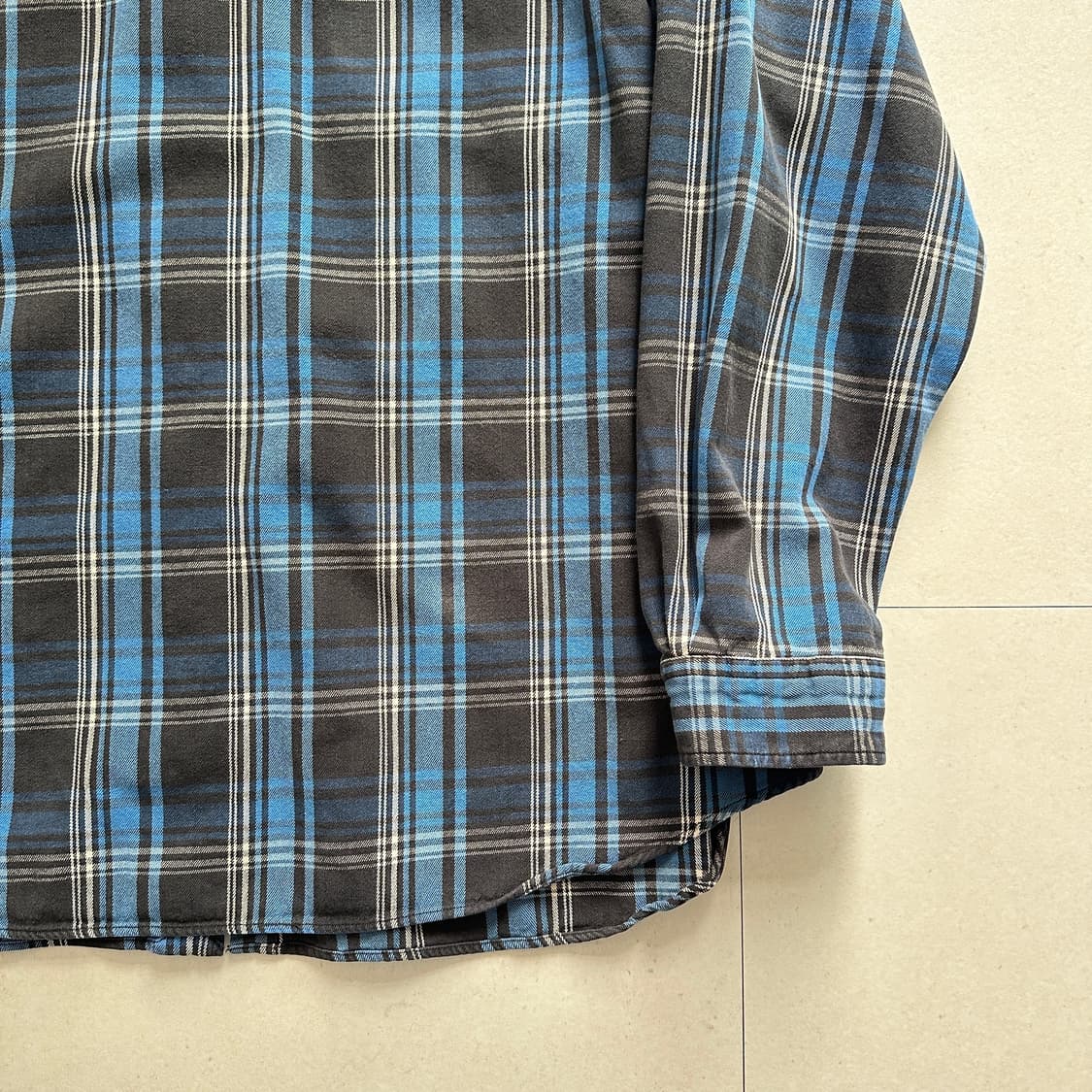 90s 폴로스포츠 스포츠맨 해비코튼 체크셔츠 XXL 상품이미지8