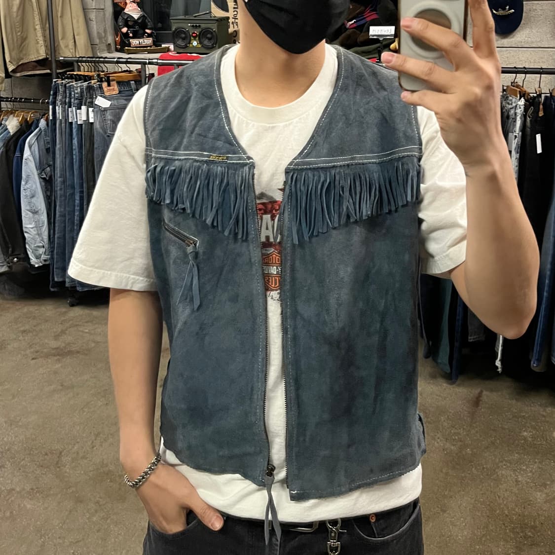 90s Diesel 레더 프린지 베스트 (100) 상품이미지7