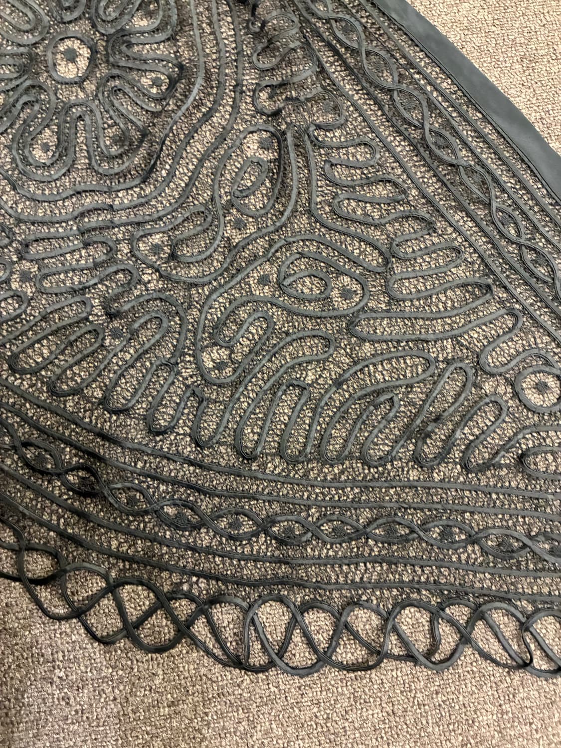 Japanese vintage 여성 그물 블랙 머플러 상품이미지3