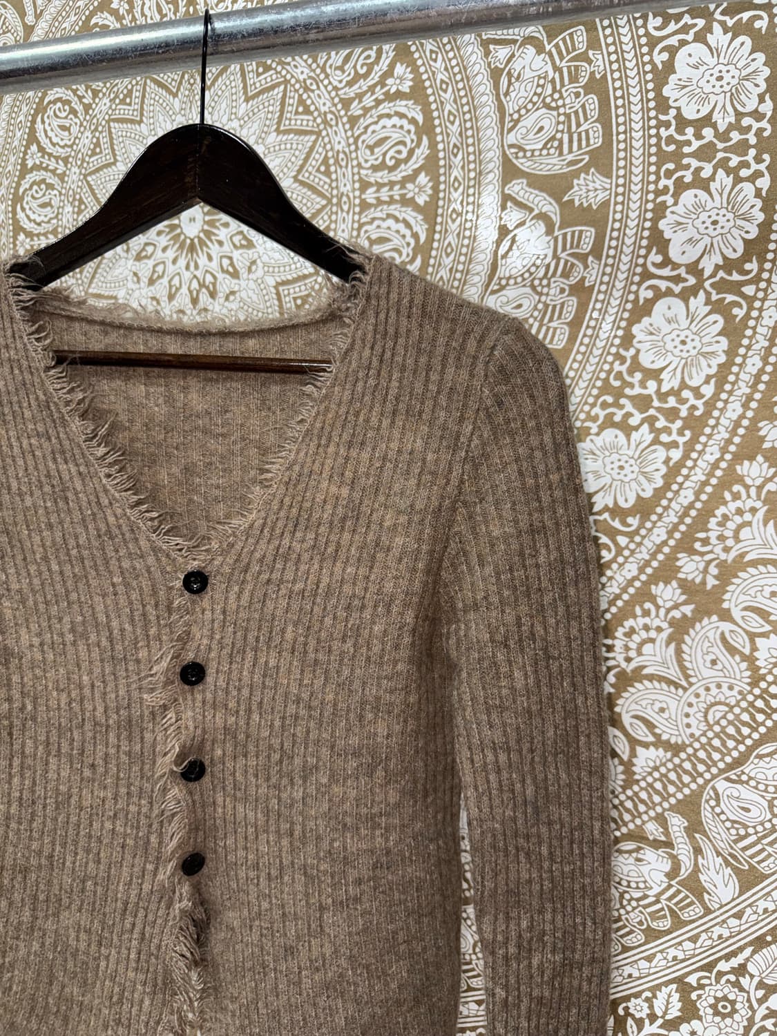 빈티지 여성 골지 니트 가디건  상품이미지4