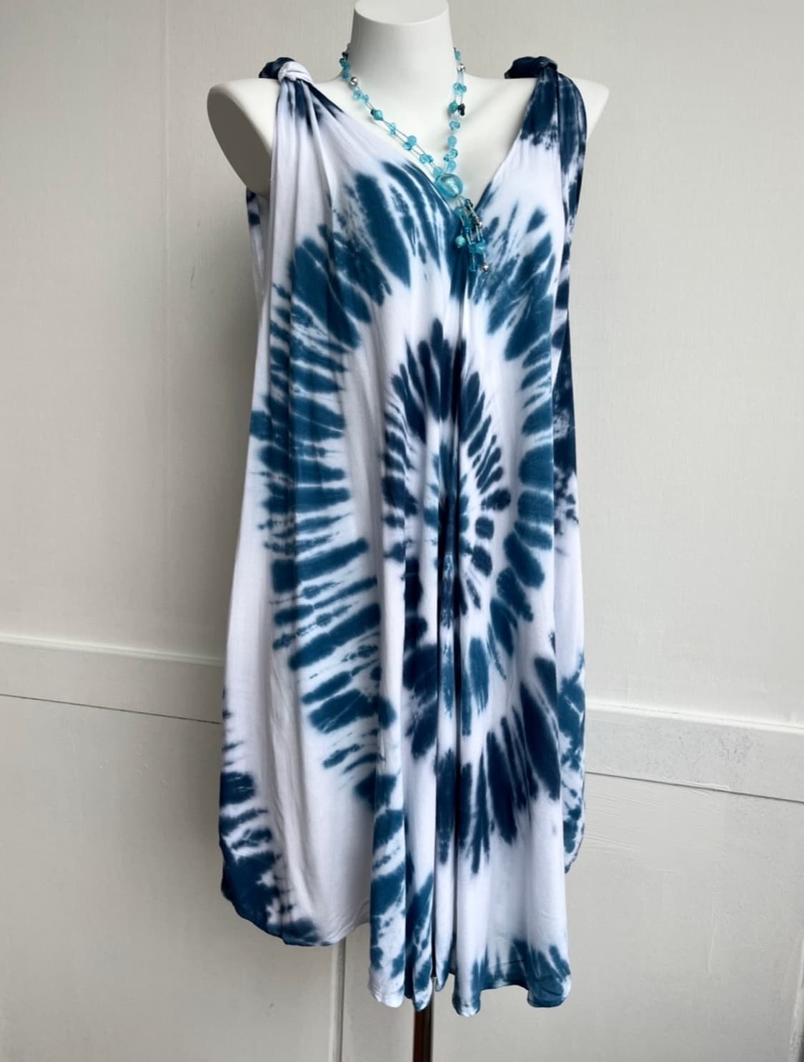 딥블루 타이다이 루즈핏 원피스 상품이미지1