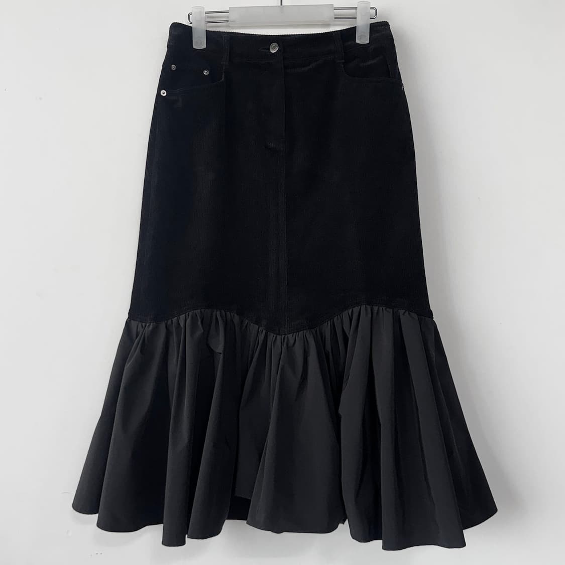 톰그레이하운드 코듀로이 믹스 셔링 스커트 상품이미지1