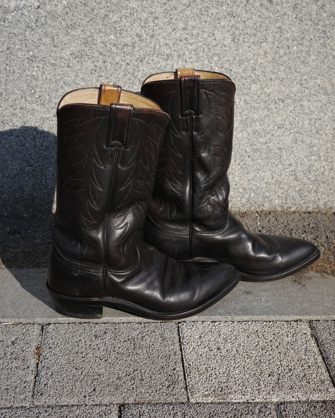 90s Justin 차심 가죽 웨스턴 부츠 상품이미지3
