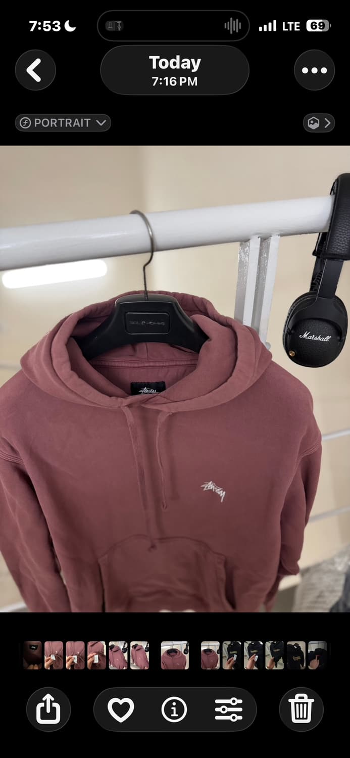 스투시 [민트급.정품] 자수 후드티 스웻셔츠 m(100ㅡ105) 상품이미지1