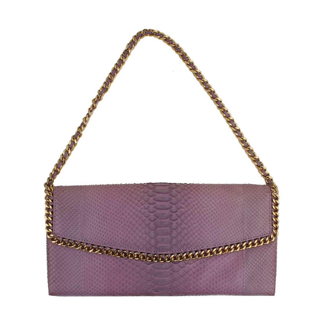 CASHHIMI 아나콘다 바이올렛 금장 플랩 클러치겸 숄더백 상품이미지1
