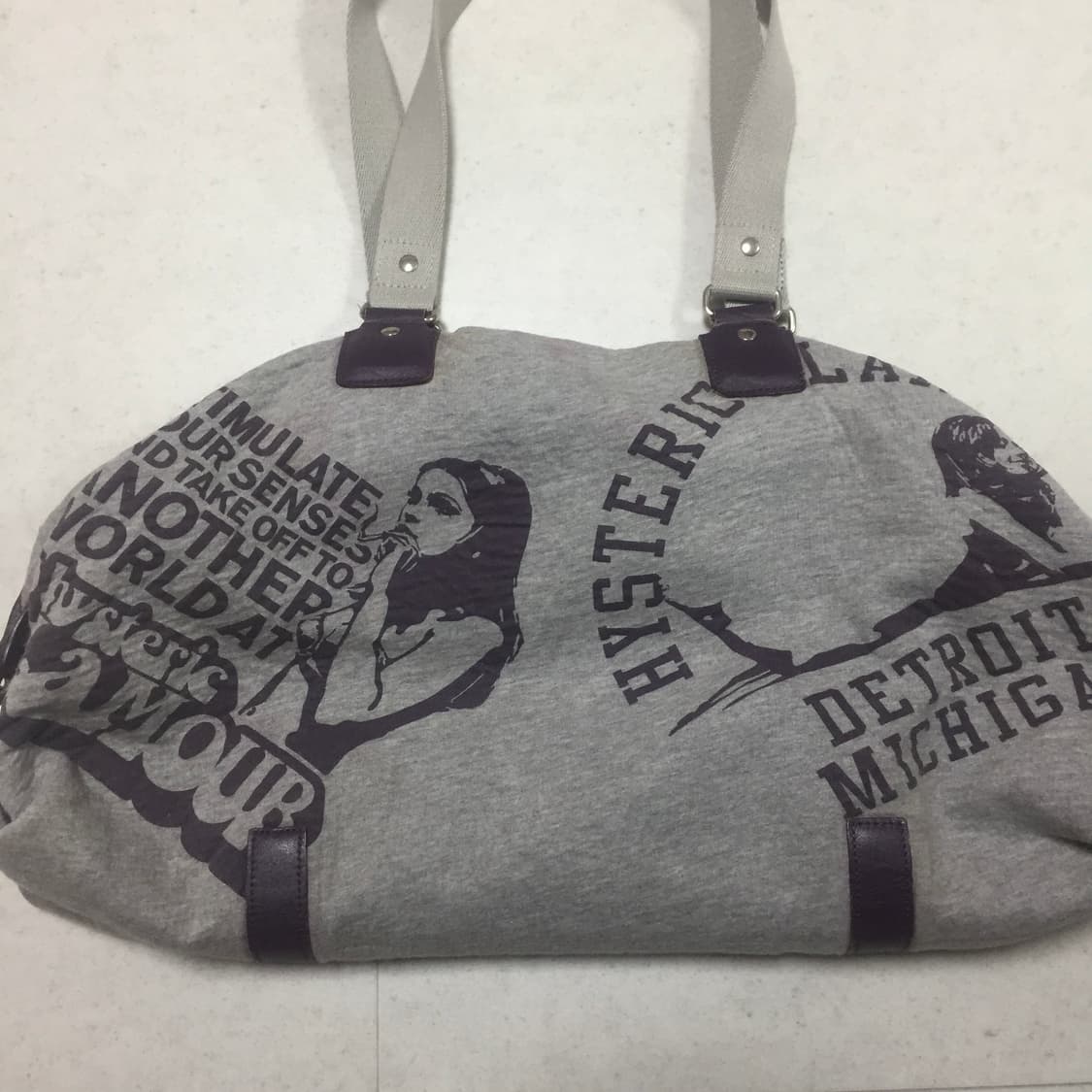 빈티지 히스테릭글래머 버클 디자인 멜란지그레이 퍼플 숄더백 가방 상품이미지2