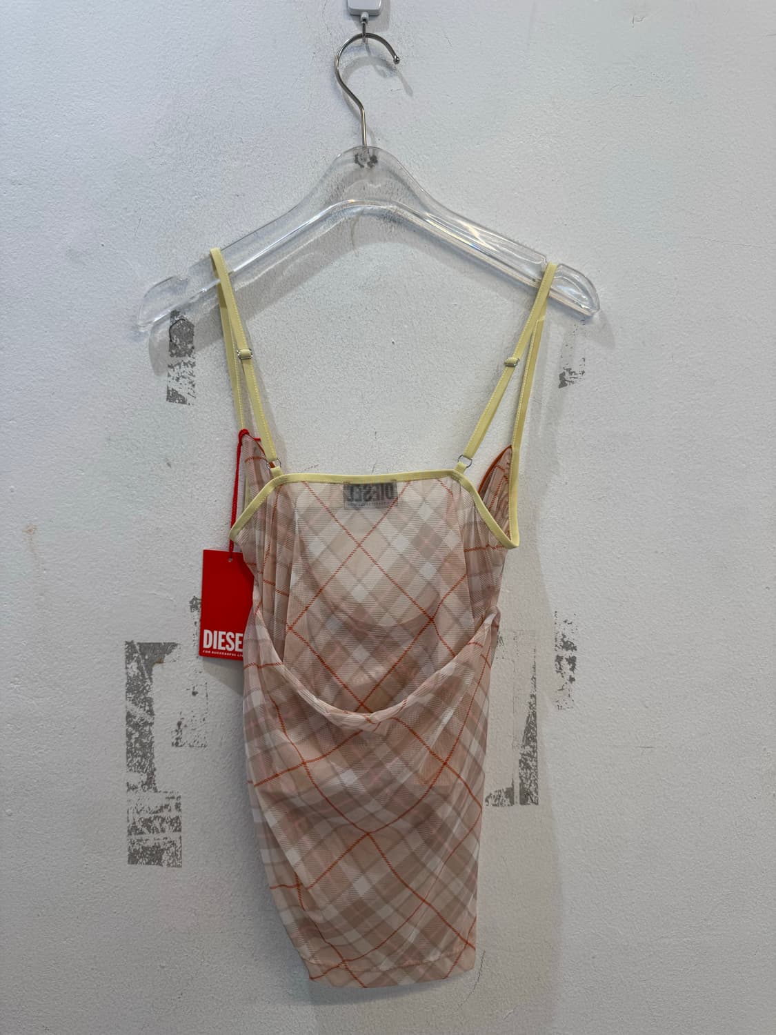 DIESEL Pink Beige Check Camisole Dress T 상품이미지2