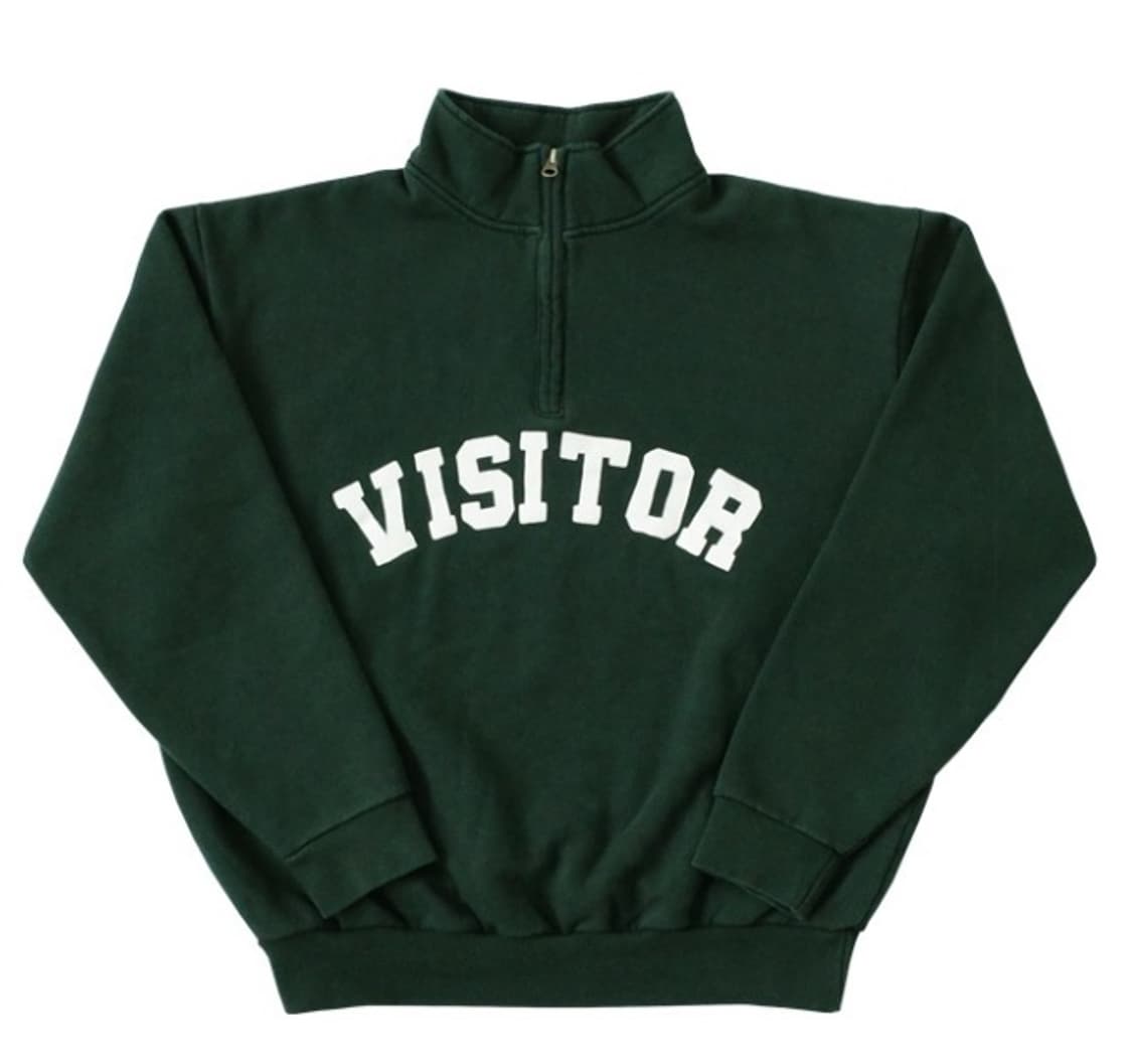 [L]VISITOR Q 집업 스웻셔츠 컬렉트피시스 다크 그린 상품이미지1