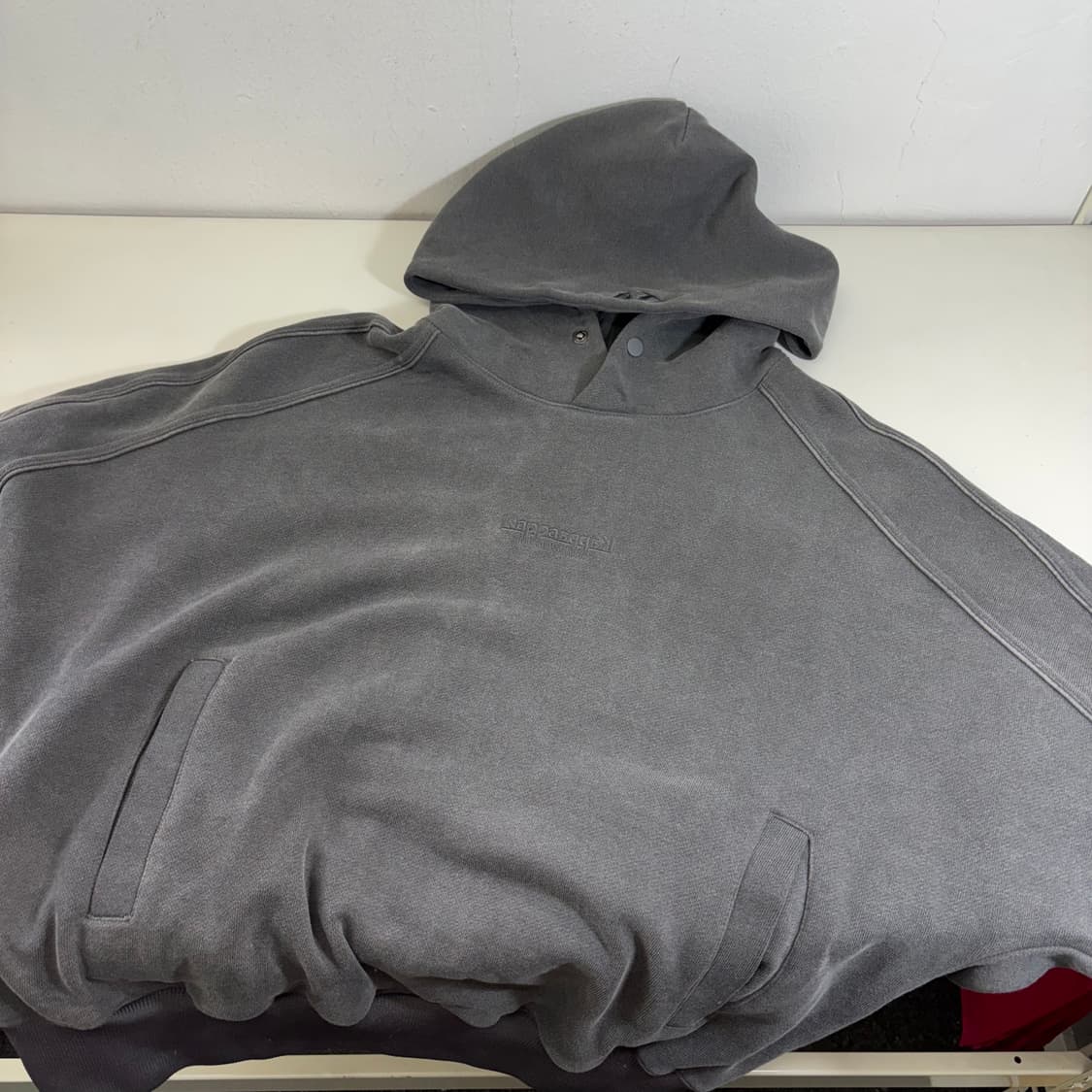 L-XL 카파 피그먼트그레이 가오리오버핏 스웻코튼 후드티 상품이미지2