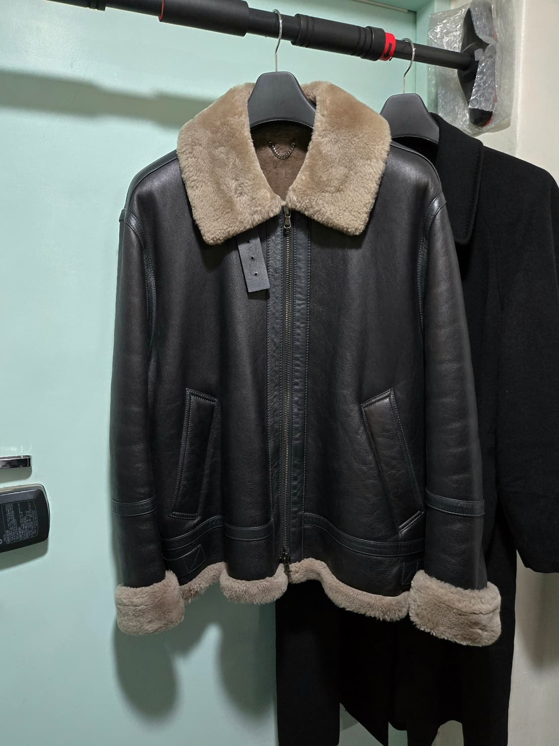 솔리드옴므 램스킨 무스탕 52 105 110 양가죽 시어링 자켓 XL 상품이미지3