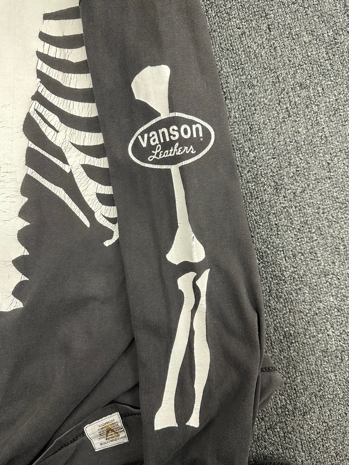 M)Vanson 빈티지 x-ray 피그먼트 롱슬리브 상품이미지6