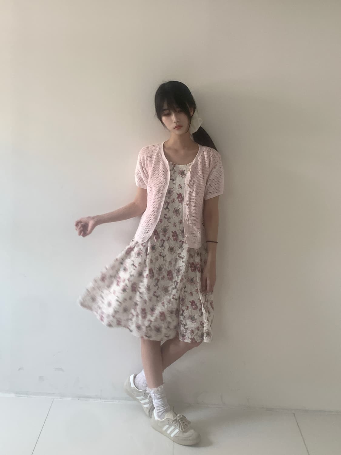 Punching button knit cardigan(pink) 상품이미지8