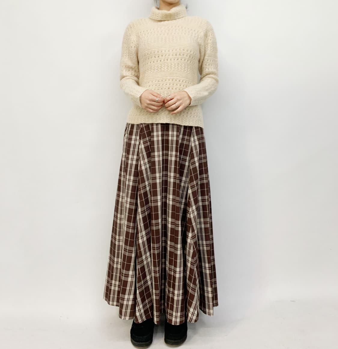 니코 앤드 체크 롱 스커트 상품이미지1
