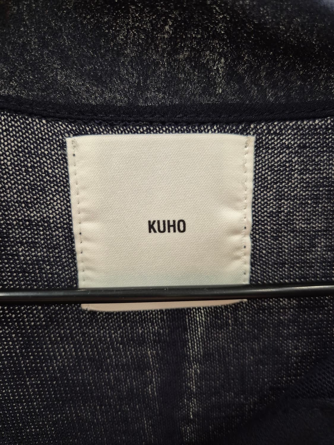 쿠호 네이비 린넨 혼방 카라 니트 S 상품이미지6