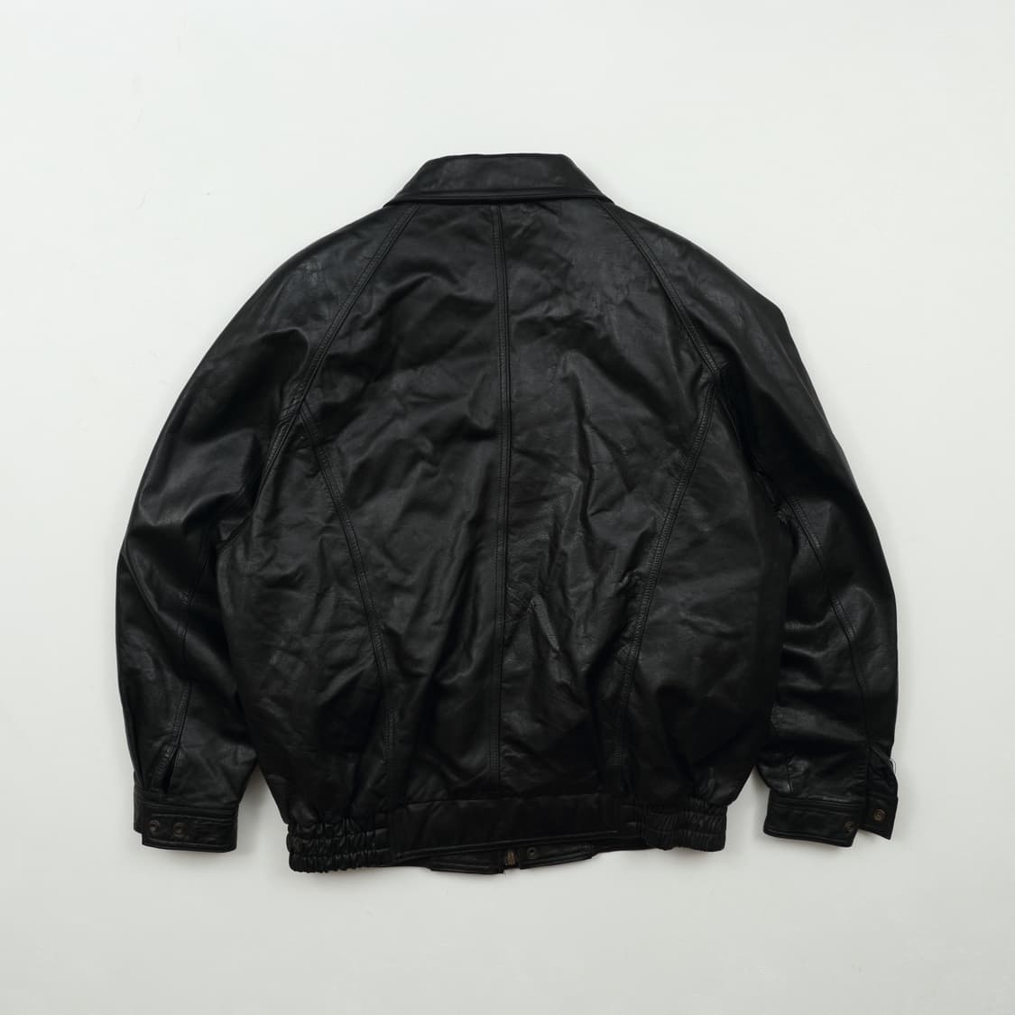 90S 빈티지 소가죽 레더 봄버자켓 블루종 A739 상품이미지6