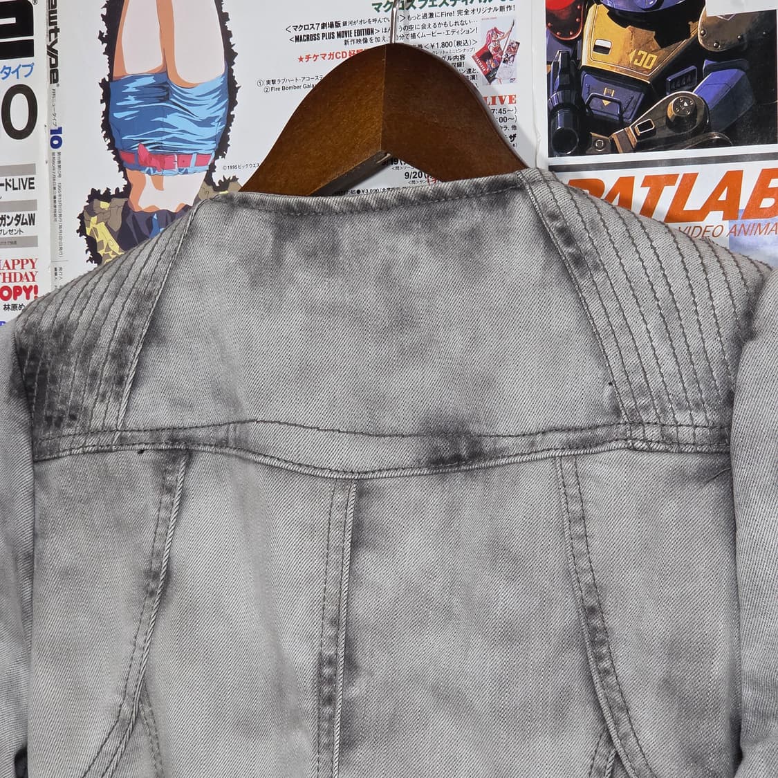 빈티지 펑크 그레이 워싱 코튼 슬림핏 바이커 자켓 상품이미지7