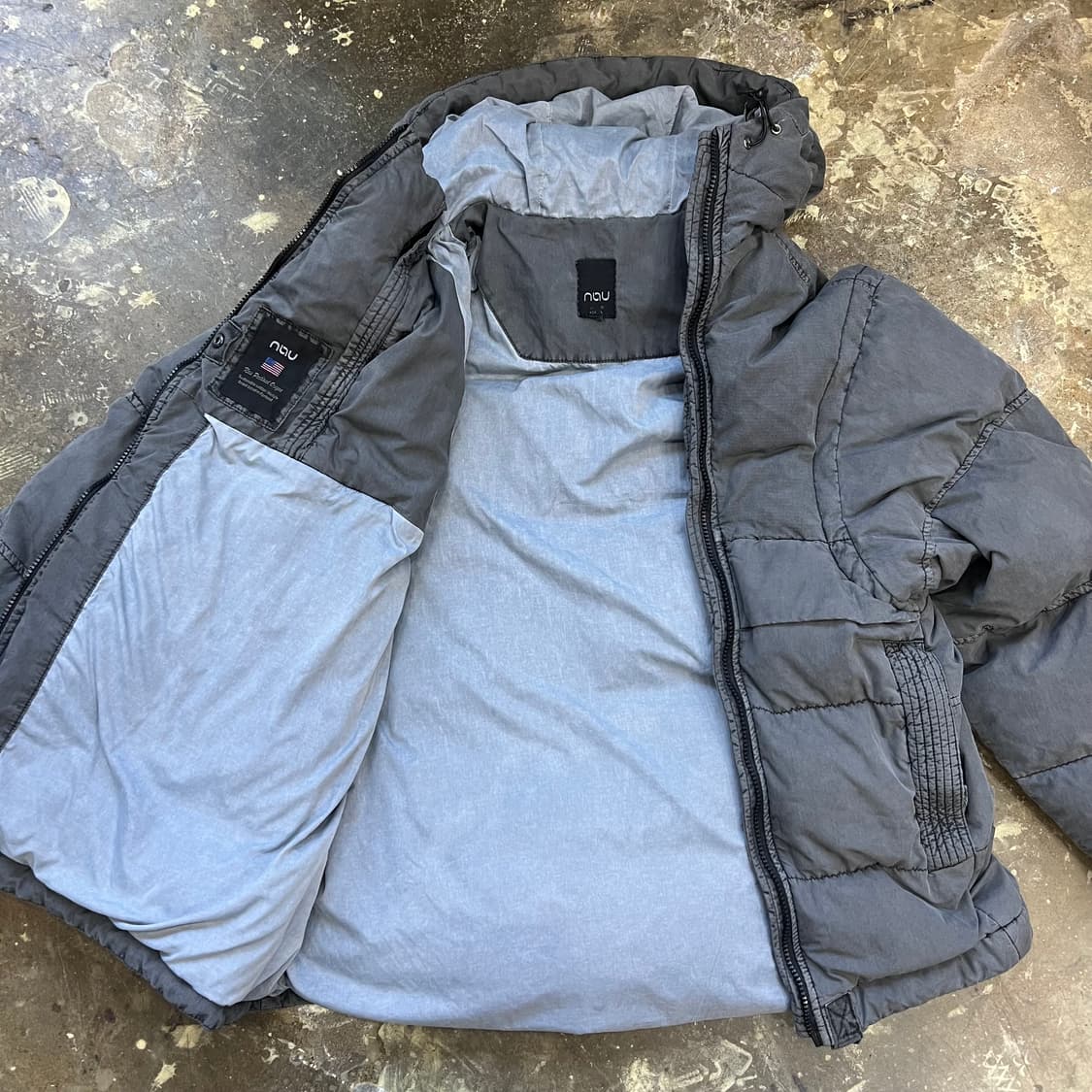 L) NAU 나우 가먼츠다잉 덕다운 아노락 언발 패딩점퍼 자켓 상품이미지6