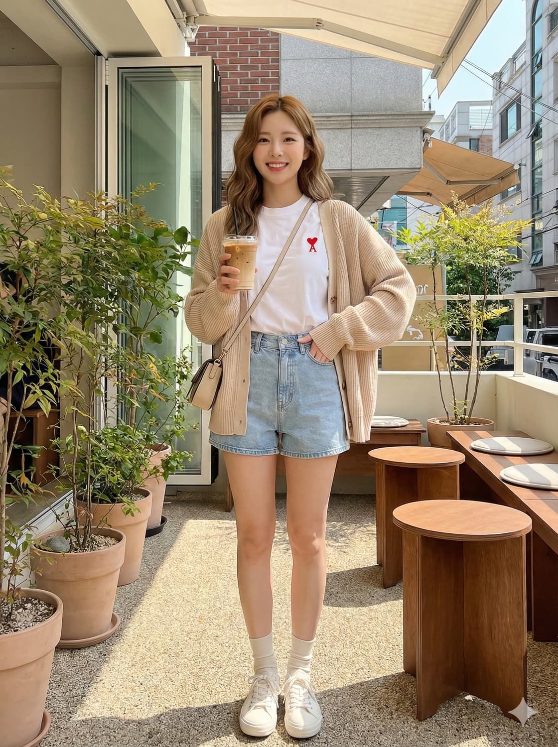 ami 아미. 여자 스몰 하트 코튼 티셔츠_M 상품이미지1