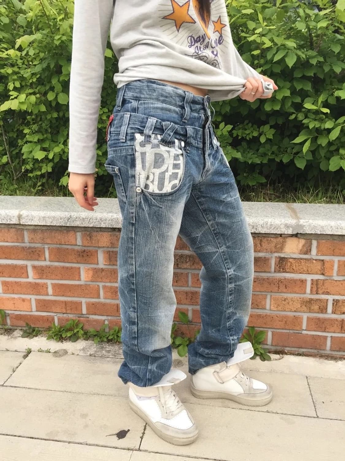 Y2K Japanese Logo Pocket Denim Pants 상품이미지2