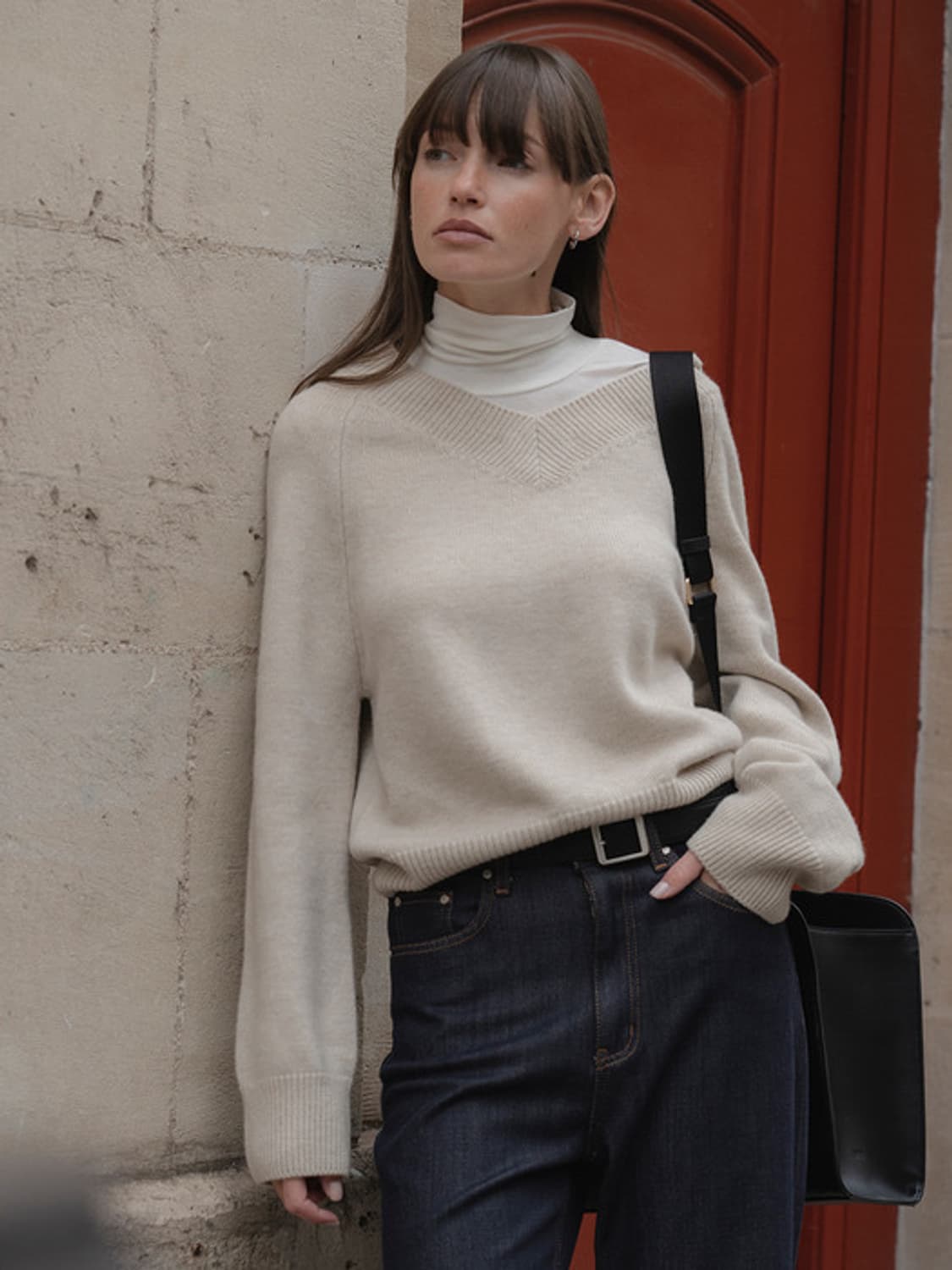 유메르 줄리아 브이 크롭 니트 상품이미지2