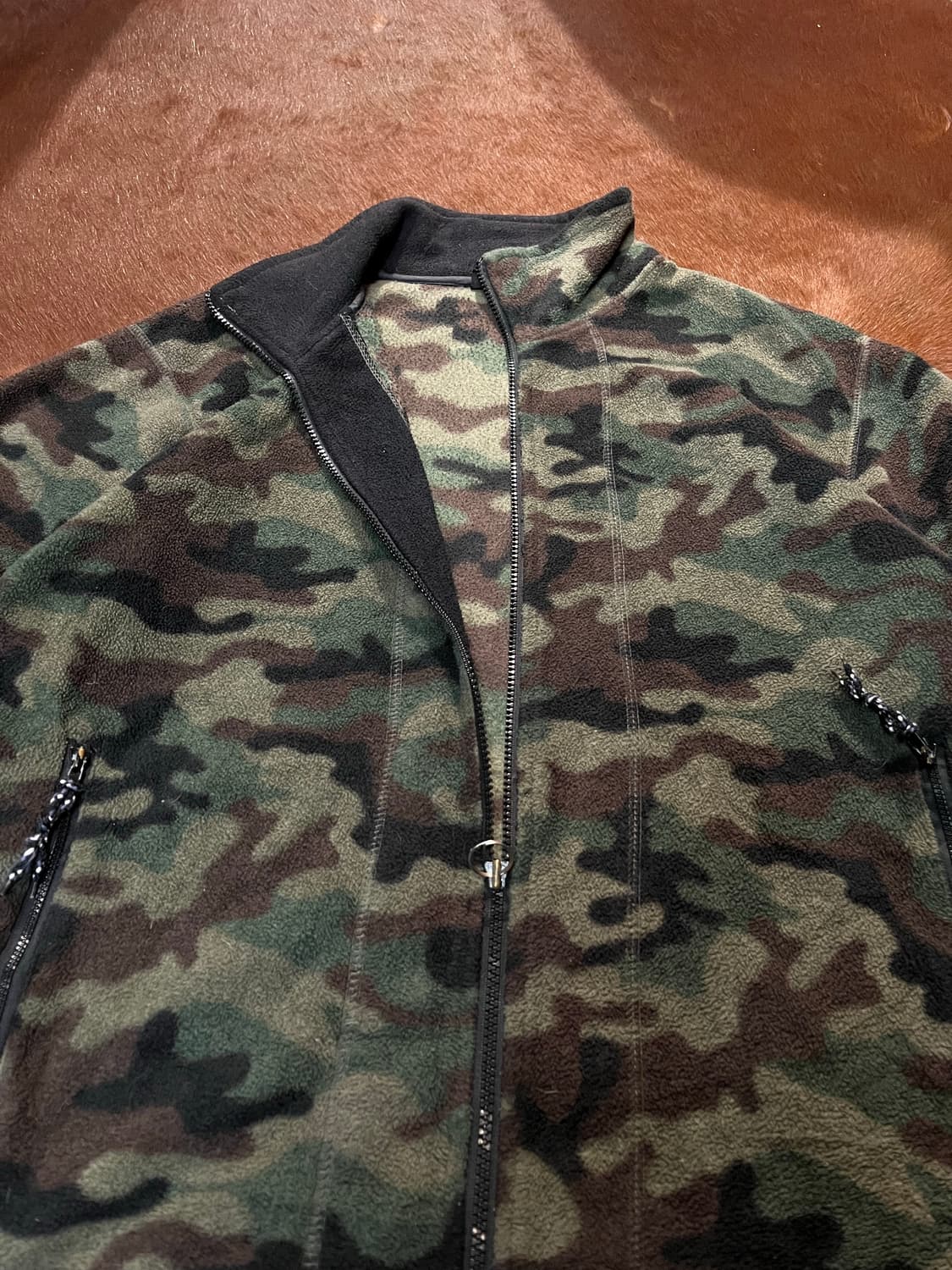 빈티지 카모 플리스 집업 상품이미지6