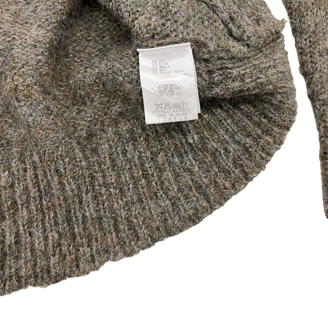 멜란지 카키 모헤어 니트 가디건 상품이미지7